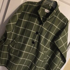Green Plaid Women's Cape